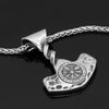 Men's Stainless Steel Nordic Thor's Hammer with Valknut Symbols Pendant Necklace - InnovatoDesign