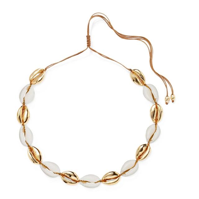 Multi-layer Gold Plated Puka Shell Rope Necklace-Necklaces-Innovato Design-Beta-Innovato Design