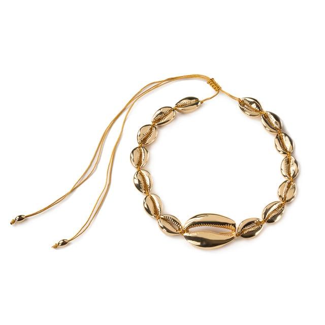 Multi-layer Gold Plated Puka Shell Rope Necklace-Necklaces-Innovato Design-Gama-Innovato Design