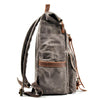 2 Colors Large Capacity Genuine Leather and Canvas Travel Backpack - InnovatoDesign