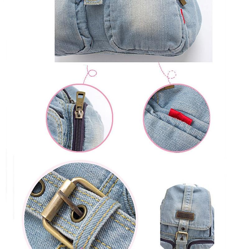 Blue Denim Daily Travel 20 to 35 Litre Backpack for Girls-Denim Backpacks-Innovato Design-Blue-Innovato Design