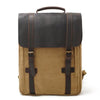 2 Straps Genuine Leather and Canvas Backpack in 4 Colors - InnovatoDesign