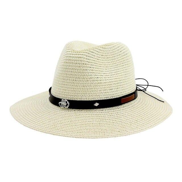 Straw Panama Hat with Scorpion Belt-Hats-Innovato Design-Milk White-Innovato Design