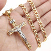 Stainless Steel Jesus Cross Pendant Gold Chain Necklace - InnovatoDesign