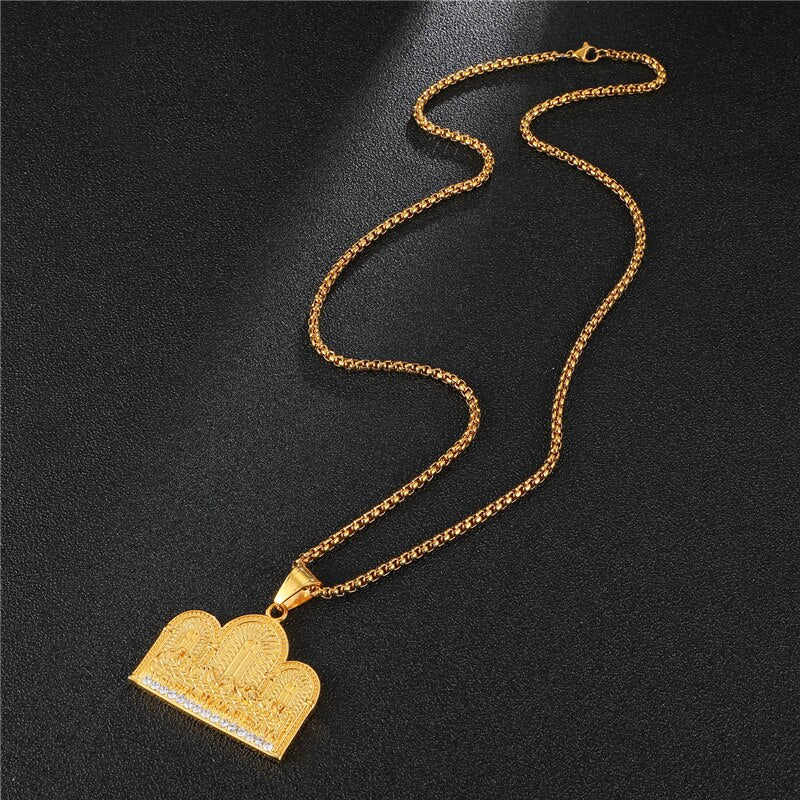 The Last Supper Micro-Paved Rhinestones Stainless Steel Hip-hop Pendant Necklace-Necklaces-Innovato Design-Innovato Design