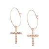 Catholic Vision Rose Gold Cross Hoop Earrings - InnovatoDesign