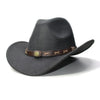 Vintage Child Wool Cowboy Hat with Beaded Coffee Alloy Leather Band