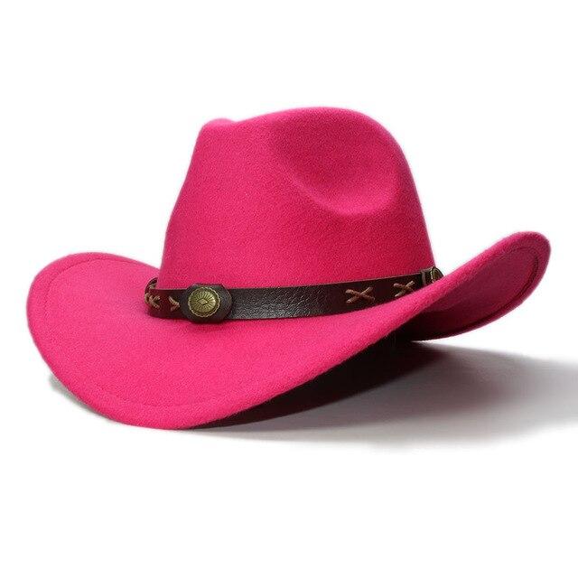 Vintage Child Wool Cowboy Hat with Beaded Coffee Alloy Leather Band-Hats-Innovato Design-Rose-Innovato Design