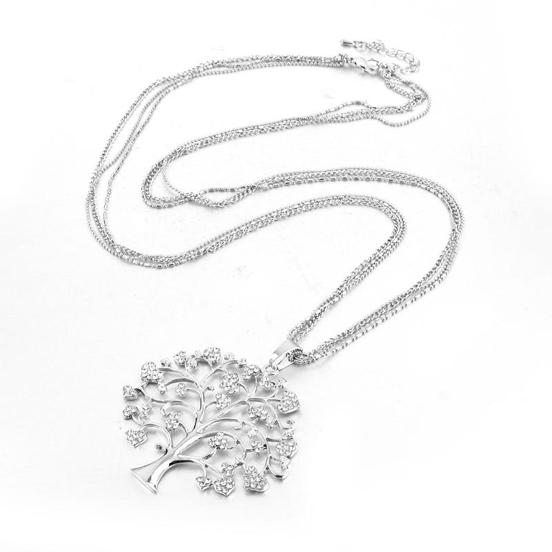 Crystal Tree of Life Pendant Necklace-Necklaces-Innovato Design-Gold-Innovato Design