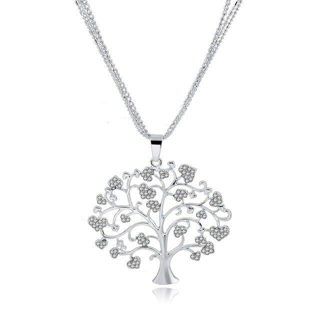 Crystal Tree of Life Pendant Necklace-Necklaces-Innovato Design-Silver-Innovato Design