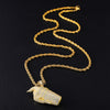 Cubic-Zirconia-Studded Ice Cream Float Bling Hip-hop Pendant Necklace