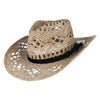 Straw Cowboy Summer Hat with Choice of Wood Beads, PU Leather Band or Rhinestones