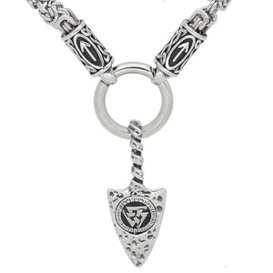 Men's Stainless Steel Nordic Valknut Rune Amulet Head Pendant Necklace-Necklaces-Innovato Design-20-Innovato Design