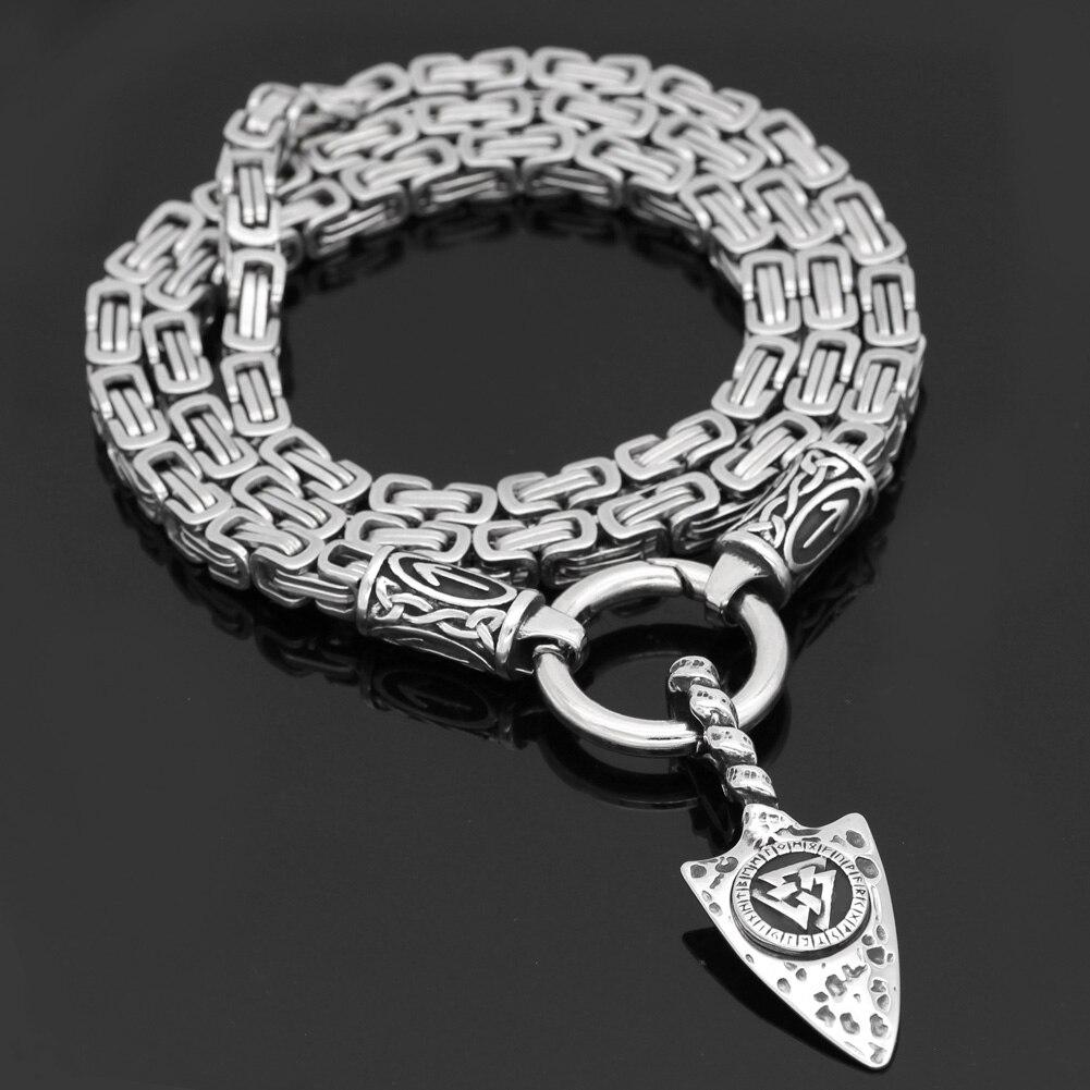 Men's Stainless Steel Nordic Valknut Rune Amulet Head Pendant Necklace-Necklaces-Innovato Design-20-Innovato Design