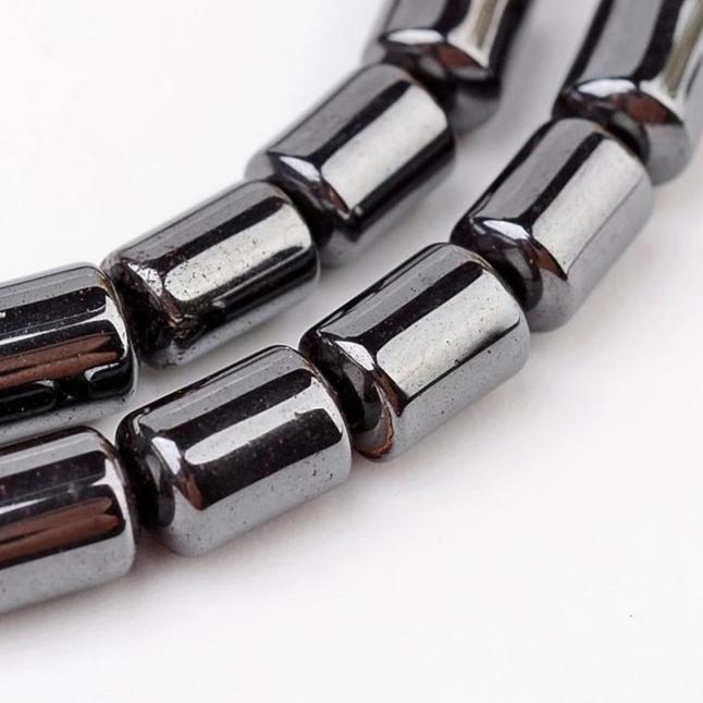Hematite Drum Bead Necklace with Simple Cross Pendant Necklace-Necklaces-Innovato Design-Innovato Design