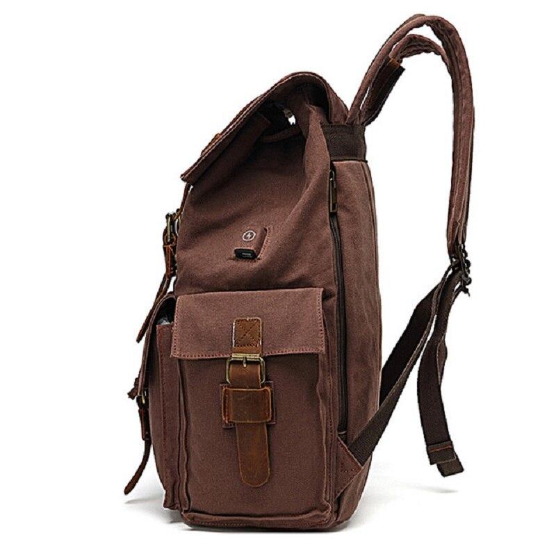 Durable Canvas Leather Travel Backpack 20 to 35 Litre-Canvas and Leather Backpack-Innovato Design-Coffee-Innovato Design