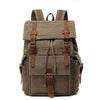 Durable Canvas Leather Travel Backpack 20 to 35 Litre-Canvas and Leather Backpack-Innovato Design-Army Green-Innovato Design