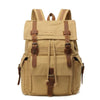 Durable Canvas Leather Travel Backpack 20 to 35 Litre-Canvas and Leather Backpack-Innovato Design-Khaki-Innovato Design