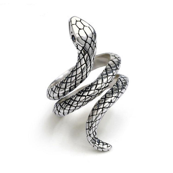 Snake 925 Sterling Silver Adjustable Ring-Rings-Innovato Design-Innovato Design