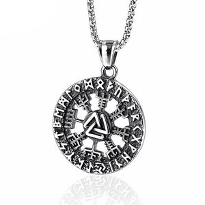 Valknut Amulet Stainless Steel Pendant Necklace-Necklaces-Innovato Design-Innovato Design
