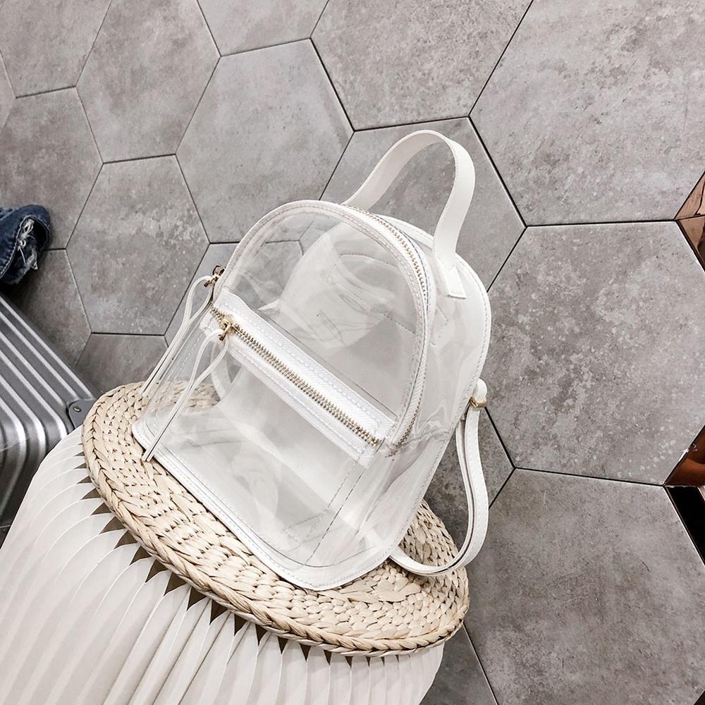 Transparent Casual Backpack in 4 Colors PVC-clear backpack-Innovato Design-Pink-Innovato Design