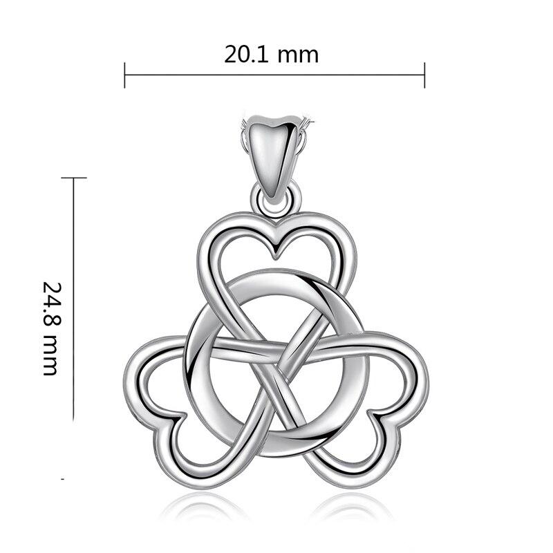 Celtic Shamrock 925 Sterling Silver Clover Knot Pendant Necklace-Necklaces-Innovato Design-18 inch-Innovato Design