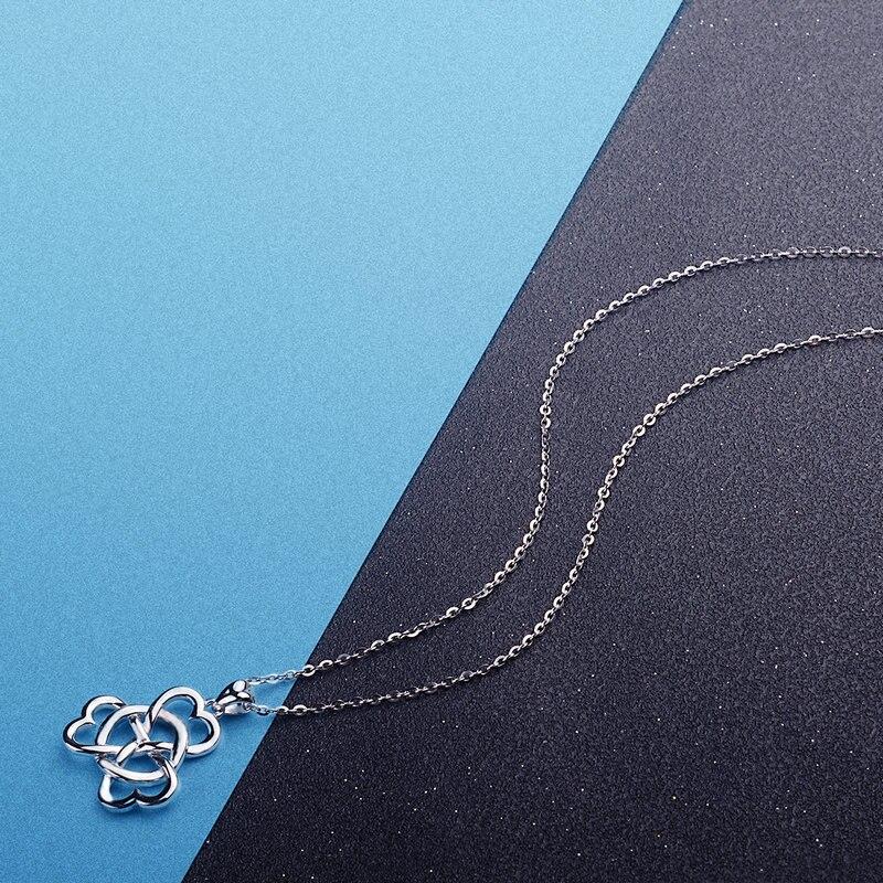 Celtic Shamrock 925 Sterling Silver Clover Knot Pendant Necklace-Necklaces-Innovato Design-18 inch-Innovato Design