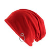 Solid Color Beanie or Skullie with Hoop-Hats-Innovato Design-Red-Innovato Design