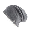 Solid Color Beanie or Skullie with Hoop-Hats-Innovato Design-Gray-Innovato Design