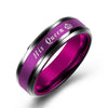 His and Her Blue and Magenta Stainless Steel with Royal Crown Design Couple Ring - InnovatoDesign