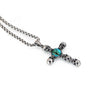 Silver Skull Cross with Sapphire Cat's Eye Pendant and Chain Necklace-Necklaces-Innovato Design-Red-24-Innovato Design