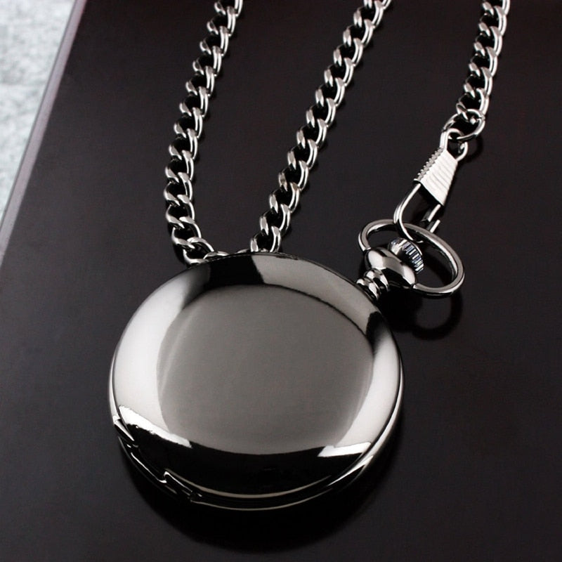 "To My Son Love Dad" Retro Black Engraved Greeting Quartz Pocket Watch-Pocket Watch-Innovato Design-Innovato Design