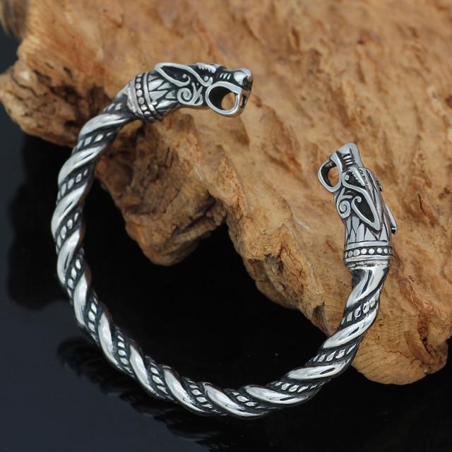 Viking's Adjustable Dragon Stainless Steel Bracelet-Bracelets-Innovato Design-Silver-Innovato Design