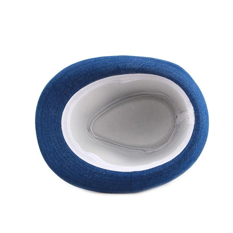 Denim Manhattan Structured Trilby Fedora Hat-Hats-Innovato Design-Blue-Innovato Design