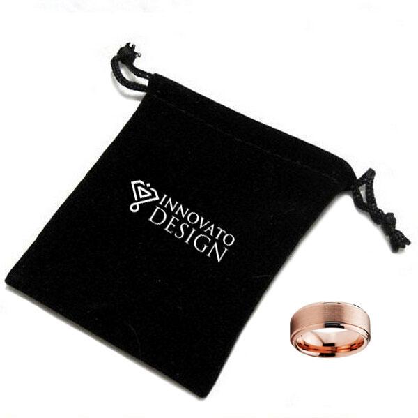 8mm Rose Gold Plated Tungsten Carbide Ring-Rings-Innovato Design-5-Innovato Design