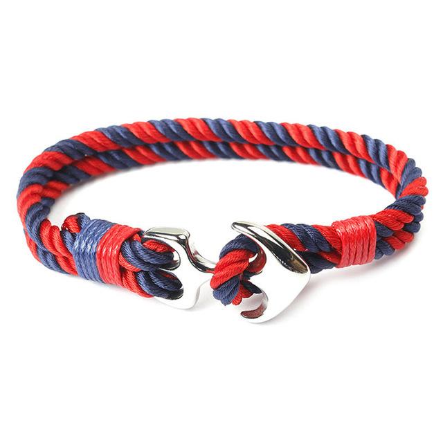 Men Women Rope Bracelet Infinity Anchor Charm Multicolored Friendship-Bracelets-Innovato Design-Red Blue-Innovato Design