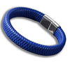 Stainless Steel Magnetic Clasp Braided Leather Bracelet for Men Cuff Bracelet