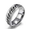 Stainless Steel 8mm Rings for Men Chain Rings Biker Grooved Edge Spinner Ring, Size 7-14-Rings-Innovato Design-Silver-7-Innovato Design
