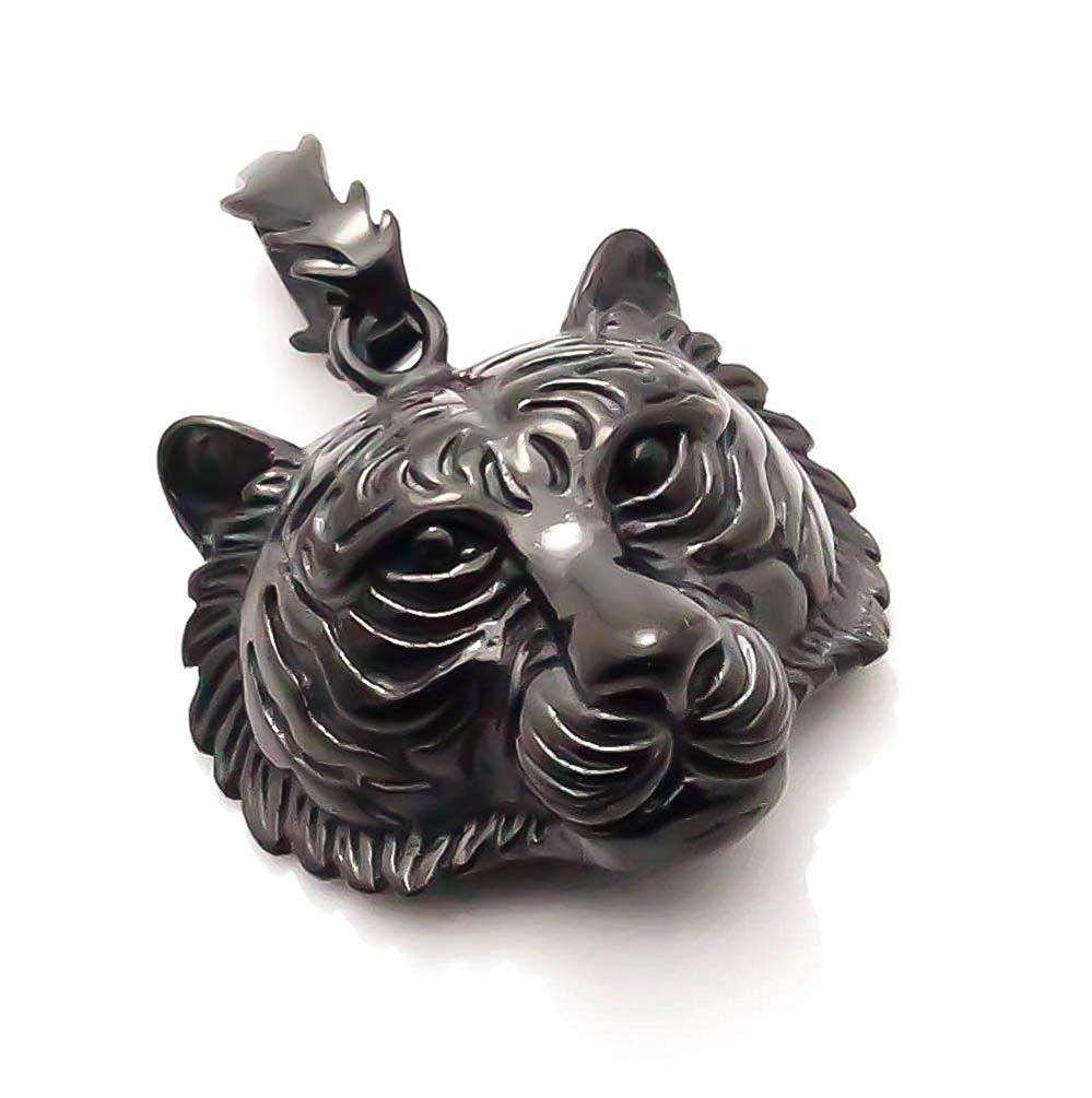 Men Large Biker Tiger Skull Titanium Steel Pendant Necklace-Necklaces-Innovato Design-Innovato Design