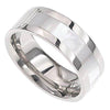 8mm Tungsten Mother of Pearl Inlay Wedding Band Ring For Men High Polish-Rings-Innovato Design-7-Innovato Design