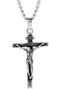 Jewelry Stainless Steel Antique Cross Crucifix Pendant Necklace For Men 24 Inch-Necklaces-Innovato Design-White-Innovato Design