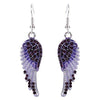 Angel Wing Hook Earrings Austrian Crystal Silver-Tone-Earrings-Innovato Design-Purple-Innovato Design