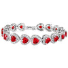 Women's 925 Sterling Silver Full Zircon Elegant Heart-shaped Tennis Bracelet-Bracelets-Innovato Design-Red-Innovato Design