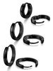 Stainless Steel Men Women Hoop Earrings Huggie Ear Piercings-Earrings-Innovato Design-F: Black Diameter (12mm 14mm/16mm)-Innovato Design