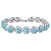 Women's 925 Sterling Silver Full Zircon Elegant Heart-shaped Tennis Bracelet-Bracelets-Innovato Design-Sky Blue-Innovato Design