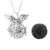 Natural Lava Stone Aromatherapy Locket Pendant Essential Oil Fragrance Diffuser Necklace-Necklaces-Top Plaza-Silvery Angel-Innovato Design