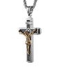 Catholic Jesus Christ on INRI Cross Crucifix stainless steel Pendant Necklace 24