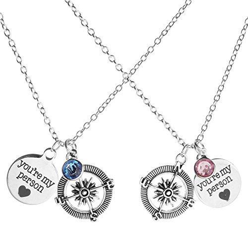 2pcs/Set "No Matter Where" "You're my person" Best Friends Lovers Couples Necklace Jewelry Set-Necklaces-Innovato Design-You're my person-Innovato Design