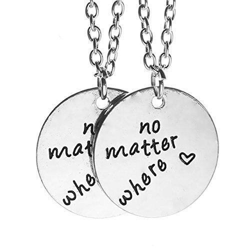 2pcs/Set "No Matter Where" "You're my person" Best Friends Lovers Couples Necklace Jewelry Set-Necklaces-Innovato Design-Style #1-Innovato Design