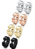 3-4 Pairs Stainless Steel Men Women Clip On Earrings Hoop Huggie Non-Piercing-Earrings-Innovato Design-C: 4 Pairs (4 Color)-Innovato Design